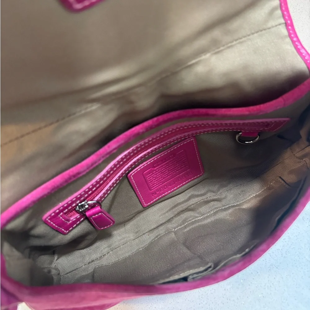 Coach Soho Mini Pink Signature Canvas Suede Denim Vintage Y2K Coach 6818 - Picture 14 of 15